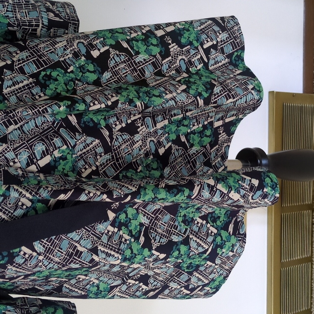 Boden Sharp Green and Navy Patterned Dress - Picture 7 of 10
